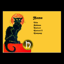 BLACK CAT PARTY MONOGRAM business cards
