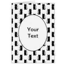 Black cat pattern. greeting card