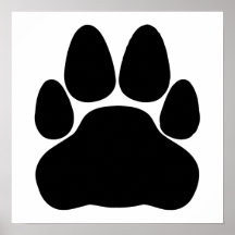 Black Cat Paw Print Shape