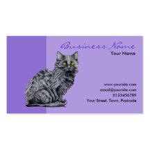 Black Cat purple Business Card