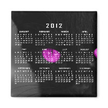 Black Cat Purple Eyes; 2012 Calendar Magnets