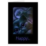 BLACK CAT & RAVEN/CROW HALLOWEEN Card