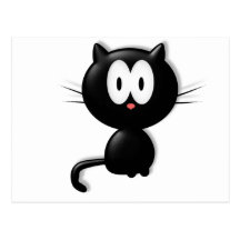 Black Cat Scardy Cat Halloween Gift Post Card