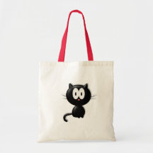 Black Cat Scardy Cat Halloween Gift Tote Bags