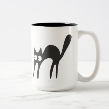 Black Cat Silhouette Coffee Mug