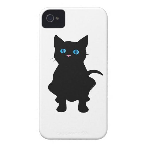 Black cat silhouette iPhone 4 Case-Mate cases