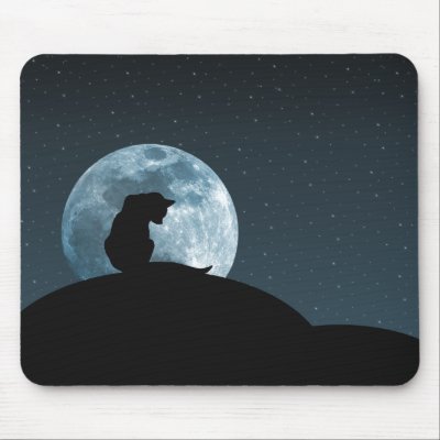 Black Cat Silhouette Mousepad by raenif