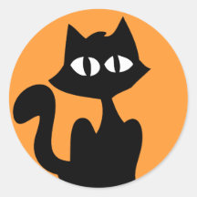 Black Cat Silhouette Sticker