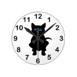 Black cat silhouette wallclock