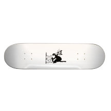 Black Cat Standing on the Number 13 Skate Board