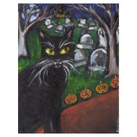 Black cat Vampire Halloween art Flyer Design