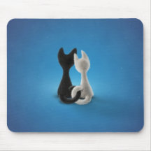 Black Cat White Cat (Colour 1) Mousepads