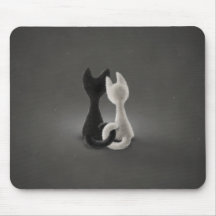 Black Cat White Cat (Colour 2) Mouse Pads