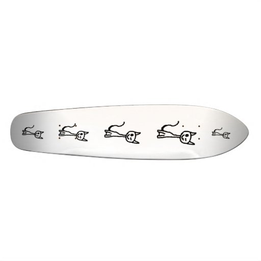 Black Cat, Winking. Custom Skateboard