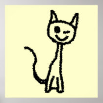 Black Cat, Winking. Posters