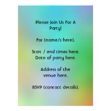 Black Cat, with a background of rainbow colours. Personalized Invites