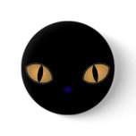 Black Cat With Big Orange Eyes Pin
