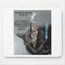 BLACK CAT WITH GECKO MOUSEPAD
