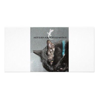 BLACK CAT WITH GECKO CUSTOMIZED PHOTO CARD by LOOSIELUCY