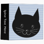 Black Cat, with pale blue stripe background. Binder