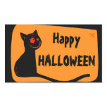 Black cat with red eyes Halloween sticker stickers