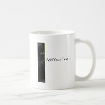 Black Cat with Yellow Eyes Illustration Mug