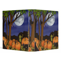 Black Cats in Pumpkin Patch Avery Binder
