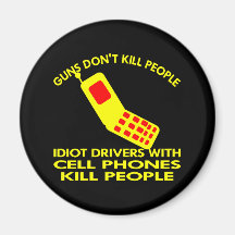 Black Cell Phones Kill People Refrigerator Magnet