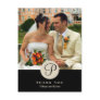 Black centre classic monogram photo thank you note postcards