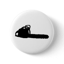 black chainsaw pinback button