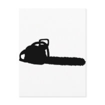 black chainsaw postcard