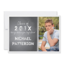 Black Chalkboard Graphic Guy Graduation Party