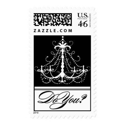 Black Chandelier Wedding Postage by belletristics