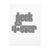 Black Check Geek 4ever Postcard
