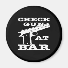 Black Check Gun Bar Refrigerator Magnet
