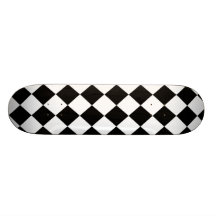 Black Checkered Mod Racing Pattern Skate Decks
