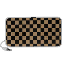 Black checkers on brown background mini speakers
