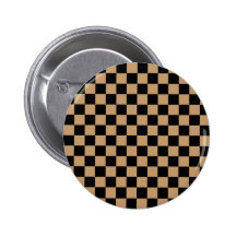 Black checkers on brown background pinback buttons