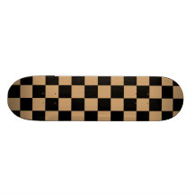 Black checkers on brown background custom skateboard