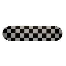 Black checkers on grey background custom skate board