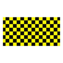 Black checkers on yellow background customized photo card