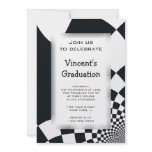Black Checks Graduation Party Invitation