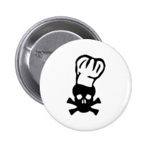 black chef skull chefs head cook buttons