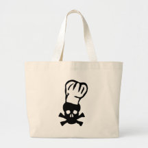 black chef skull chefs head cook canvas bag