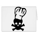 black chef skull chefs head cook cards