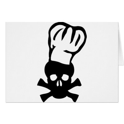 black chef skull chefs head cook greeting card by Tomaniac