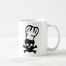 black chef skull chefs head cook coffee mugs