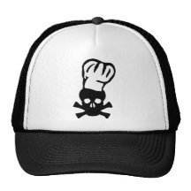 black chef skull chefs head cook hat