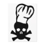 black chef skull chefs head cook post card
