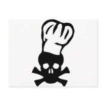 black chef skull chefs head cook postcard